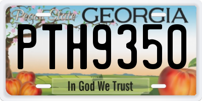 GA license plate PTH9350