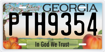 GA license plate PTH9354
