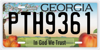 GA license plate PTH9361