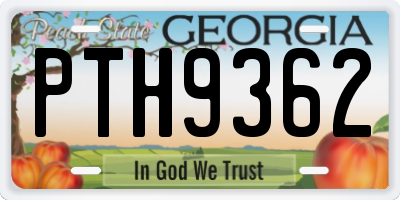 GA license plate PTH9362