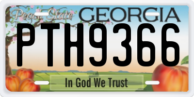 GA license plate PTH9366