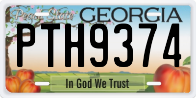 GA license plate PTH9374