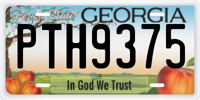 GA license plate PTH9375