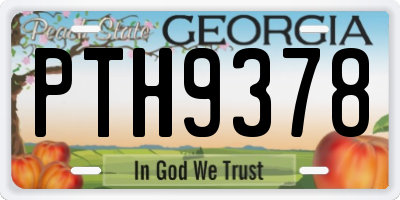 GA license plate PTH9378