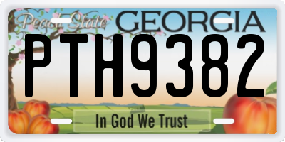 GA license plate PTH9382