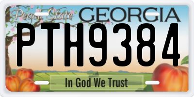GA license plate PTH9384