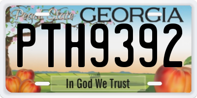 GA license plate PTH9392