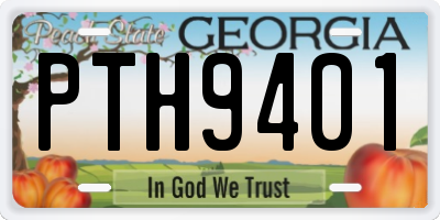 GA license plate PTH9401
