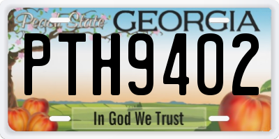 GA license plate PTH9402