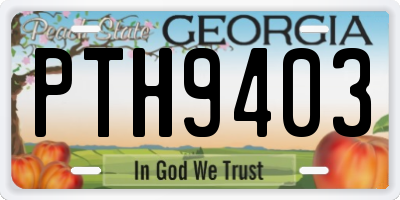 GA license plate PTH9403