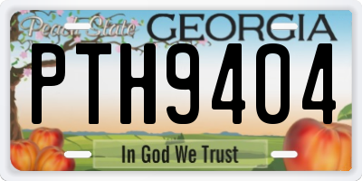 GA license plate PTH9404