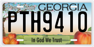 GA license plate PTH9410
