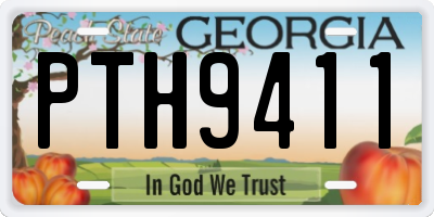 GA license plate PTH9411