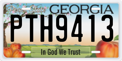 GA license plate PTH9413