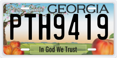 GA license plate PTH9419