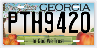 GA license plate PTH9420