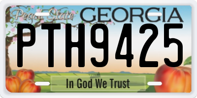 GA license plate PTH9425