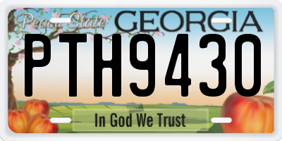 GA license plate PTH9430