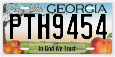 GA license plate PTH9454