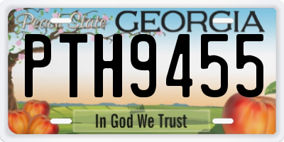 GA license plate PTH9455