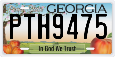 GA license plate PTH9475