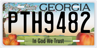 GA license plate PTH9482
