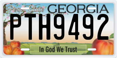 GA license plate PTH9492