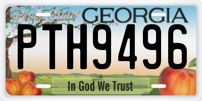 GA license plate PTH9496