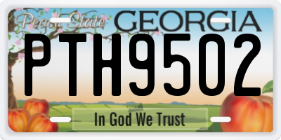 GA license plate PTH9502