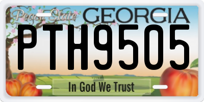 GA license plate PTH9505