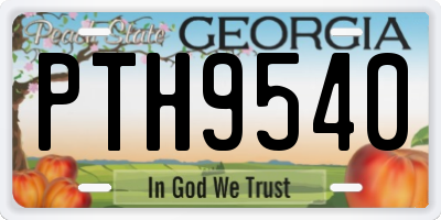 GA license plate PTH9540