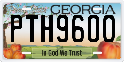 GA license plate PTH9600