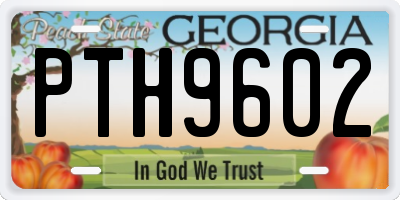 GA license plate PTH9602