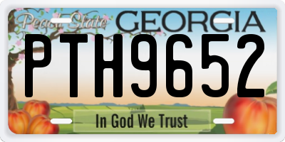 GA license plate PTH9652
