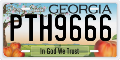 GA license plate PTH9666