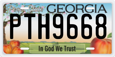 GA license plate PTH9668