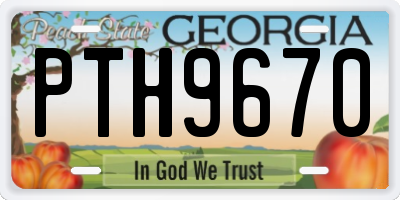 GA license plate PTH9670
