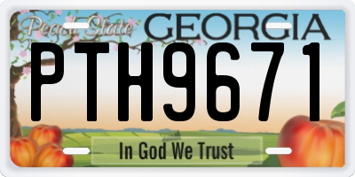 GA license plate PTH9671
