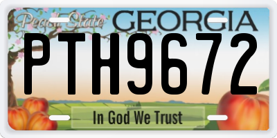 GA license plate PTH9672