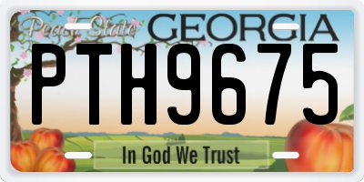 GA license plate PTH9675