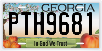 GA license plate PTH9681