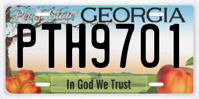 GA license plate PTH9701