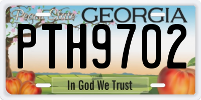 GA license plate PTH9702