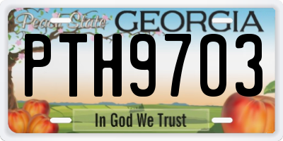 GA license plate PTH9703