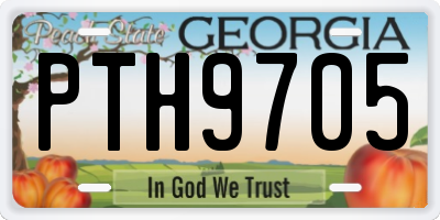 GA license plate PTH9705