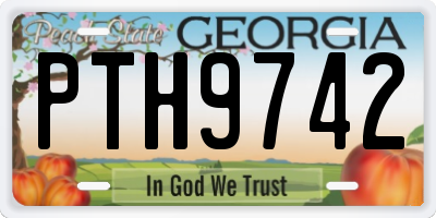 GA license plate PTH9742