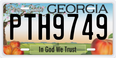 GA license plate PTH9749