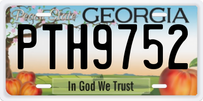 GA license plate PTH9752