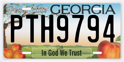 GA license plate PTH9794