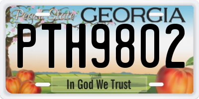 GA license plate PTH9802